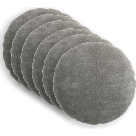 vidaXL Federa 6 pz HEERLEN Grigio Scuro Ø 50 cm Tessuto Chenille