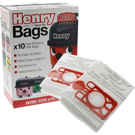 NUMATIC NVM-1CH (pkt of 10) Dust bag for Henry/NRV (1/3)