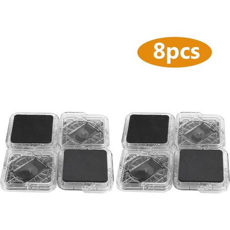 Lot de 8 protections antidérapantes pour pieds de meubles (table, bureau, lit, canapé, chaises) (blanc transparent) (1/5)