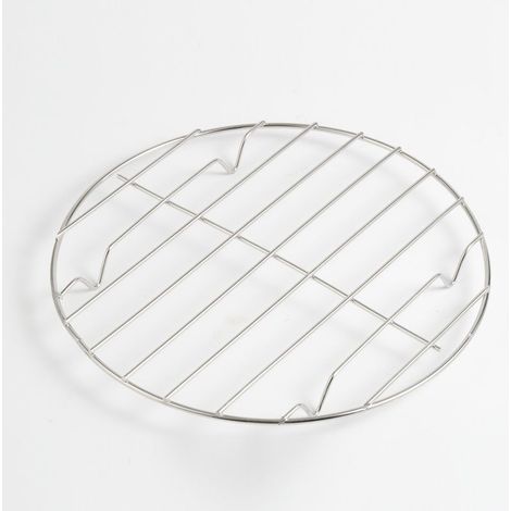 Grilles de Refroidissement Rondes en Acier Inoxydable, pour la Cuisson à la Vapeur, la Cuisson à la Vapeur, le four et le Lave-Vaisselle, Métal Argenté, 20cm (1/4)