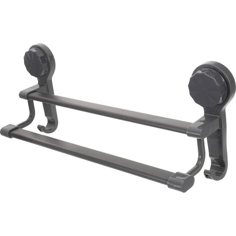 Double porte-serviettes avec ventouses en ABS, support de fixation sans perçage, idéal pour la