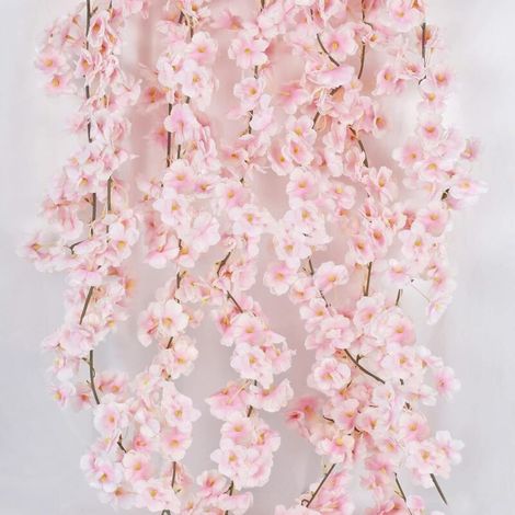 4PCS Guirlandes de Fleurs de Cerisier Artificielles 180cm Cerisier Artificielles Suspendre pour Mariage Maison Jardin Miroir Salon (Chaque Bande Contient 144 têtes de Fleurs) (1/5)
