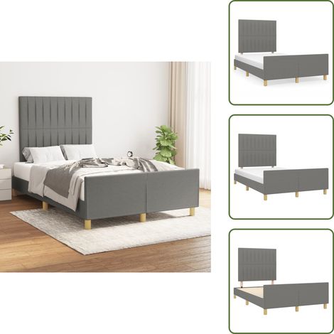 Bettgestell ohne Matratze Dunkelgrau 120x200 cm Stoff - Bettsofa - Doppelbett - Boxspringbetten - Lattenrost - Schlafzimmermöbel (1/5)