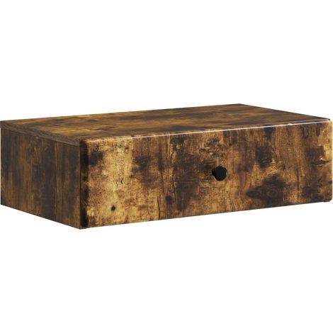 Wall-Mounted Side Table Smoked Oak 59 x 34.5 x 17 cm vidaXL