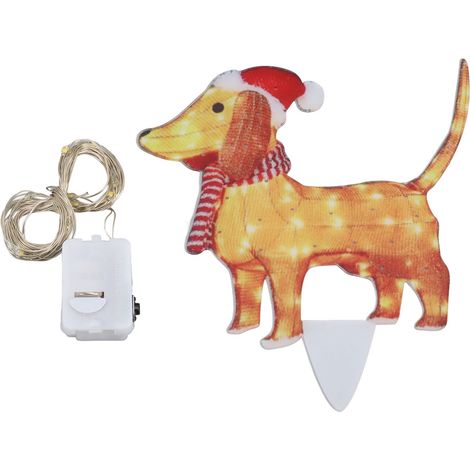 Beleuchtete Weihnachtsdekoration für Hunde – Acryl-Außenornament für Rasen und Veranda mit Girlande (1/5)