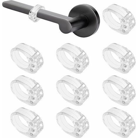 10 Pièces Poignée de Porte Butée butoirs de poignée de porte transparents PVC Poignée de porte Butée Bumper butoirs de poignée de porte transparents Protecteur Bloque Porte Anti-Poignée de Po (1/5)