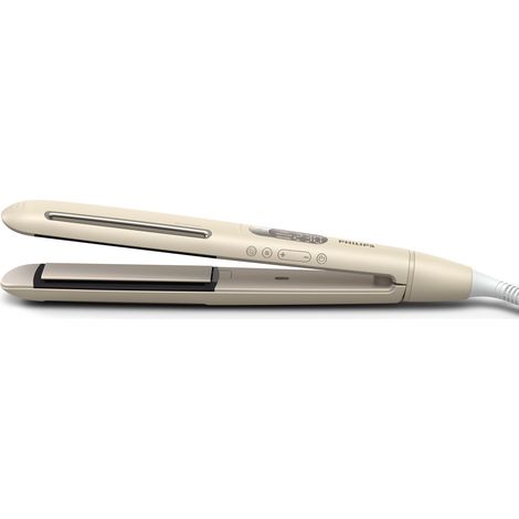 Plancha alisadora Philips serie 8000 BHS838/00, color beige cálido, 1800 W, 2 m (1/2)