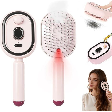 3 in 1 Steam Brush, Air Cushion Massage Comb with Spray, Hair Smoothing Steam Brush, Detangling, Anti-Frizz, Hair Steam Brushes, for All Hair Types (1/5)