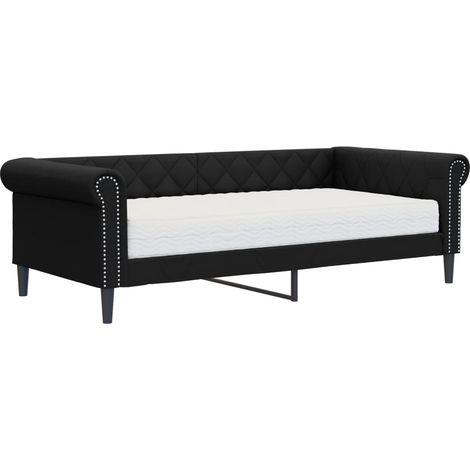 Maison Exclusive - Divano Letto con Materasso Nero 90x200 cm in Similpelle