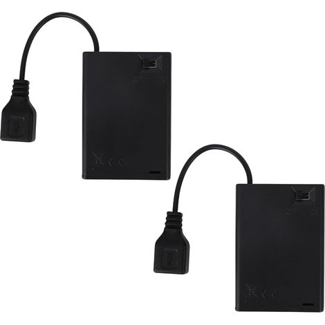 2pcs Pack de Batterie Portable pour Enseignes Au Néon 5 V, Boîtier Batterie à Lumière Noire Convertissant les Lumières USB en Éclairage Piles pour l'Intérieur et l'Extérieur (1/5)