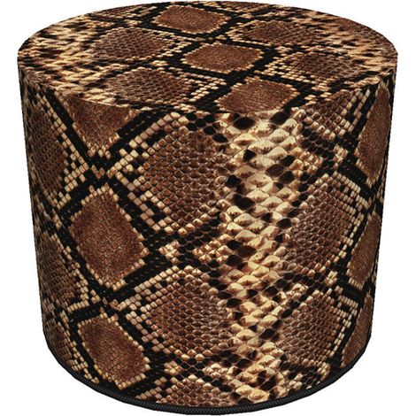 Dekorativer Pouf, Bertoni, Boa-Muster – runder Pouf für Wohnzimmer und Flur, 40 cm Durchmesser, elegant, mit Reißverschluss, waschbar (1/5)