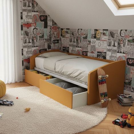 Divano letto singolo con cassettoni: il tuo 3-in-1 salvaspazio - Zolfo