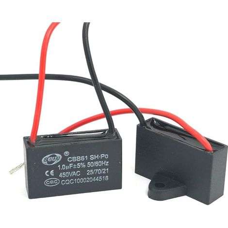 2 condensateurs de courant de moteur de ventilateur CBB61 450 V CA 50/60 Hz, 1 µF (1/3)
