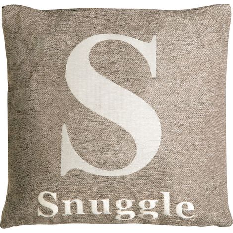Premier Housewares Natural 'Snuggle' Words Cushion