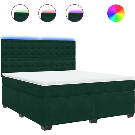 Maison Exclusive - Giroletto a Molle con Materasso Verde Scuro 180x200 cm Velluto