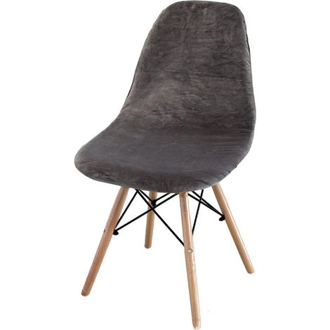 Housse de Chaise Scandinave,Couverture de Chaise sans Accoudoirs Gris foncé 4 pièces (1/4)