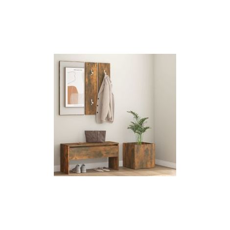 Ensemble de meubles de couloir Chêne fumé Bois d'ingénierie (1/5)