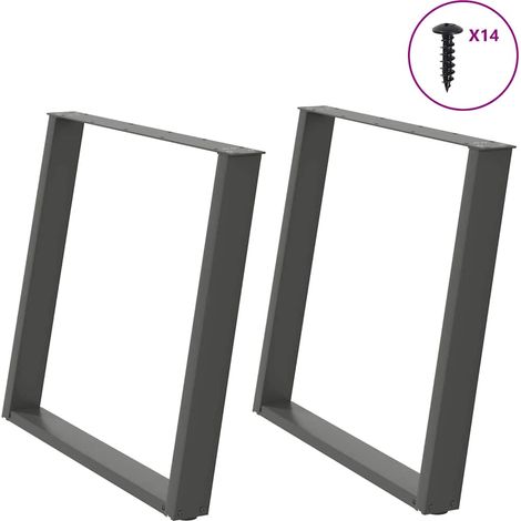 Esstischbeine U-Form 2 Stk. Anthrazit 90x(72-73) cm Stahl