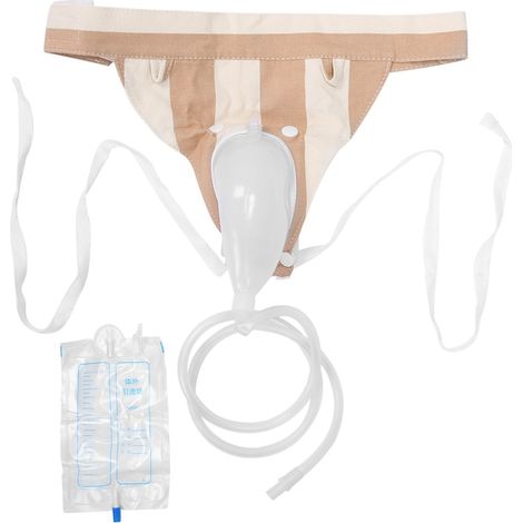 Urinoir portable unisexe 1000 ml en latex et coton, pour patients alités, hygiène, soins et confort au lit (1/5)