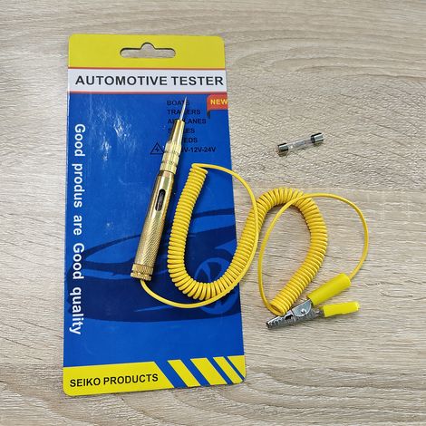 Outil de réparation de stylo d'essai de tension automobile DC 6V 12V 24V avec sonde d'éclairage, jaune - 1 Pc (1/4)
