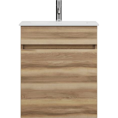 burgbad Lin20 Lavabo bajo para lavabo blanco brillante con mueble