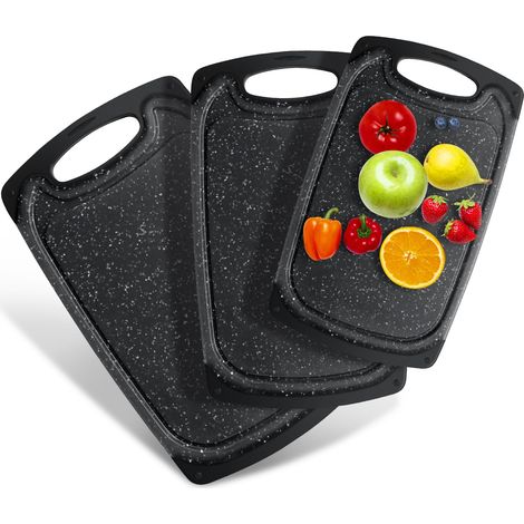Planches à découper,3 Planche à Découper de Cuisine,Planche a Decouper Plastique,Cutting Board Planches à Découper est Dure,Durable und Antidérapante pour Viande, Légumes, Fruits,S/M/L (1/5)