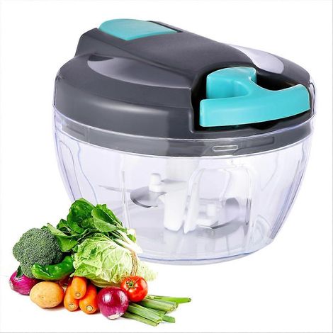 Manuelle Küchenmaschine, tragbarer Knoblauchschneider mit Zugmechanismus, Zwiebelschneider für Gemüse, Ingwer und Obst (1/5)
