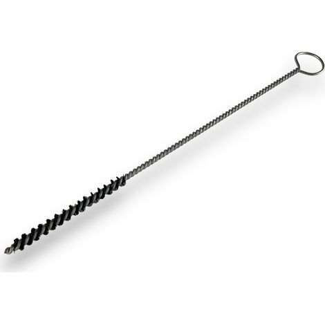 Goupillon ACIER multifonction Ø 8 mm Garnissage 100 mm Longueur 300 mm Ramonage brossage curetage nettoyage Conduits tubes tuyaux Manche acier torsadé Kibros 13008300A