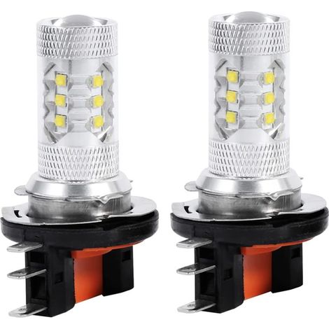 Ampoule LED H15, 1000 lm, blanc universel, 80 W, 2 ampoules LED H15 haute luminosité, feu de position LED, clignotant latéral, phare