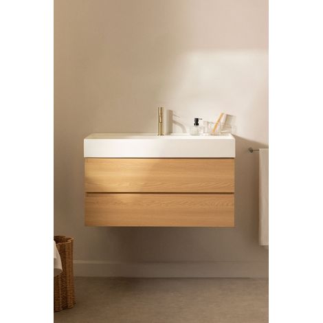 SKLUM Badezimmerset aus Holz und Eschenfurnier mit integriertem Waschbecken Ona (1/5)