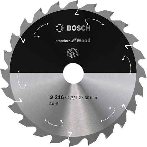Bosch  PRO  Wood  hoja  de  sierra  circular  a  batería  216  x  1,7  x  30  mm  -  2608837721 (1/4)