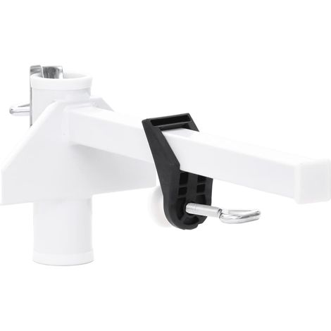 Schirmklemme für Balkon weiß 38 mm Stahl