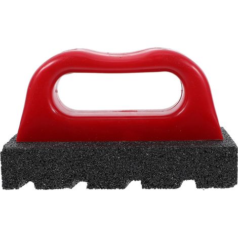 Bloc Abrasif Incurvé en Abs Rouge avec Poignée Ergonomique pour Nettoyage et Ponçage des Briques, pour Projets de Rénovation à Domicile (1/5)