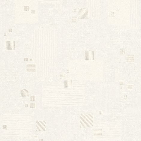 Papiers peints crème texturé intissés pour chambre salon et bureau | Papier peint beige crème cuisine intissé | Tapisserie à motif petits carrés - 10,05 x 0,53 m (1/5)