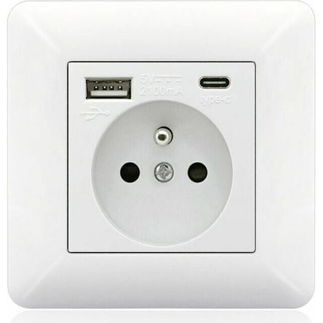 Panneau de prises 1 pack - Type-C + USB - 16 A - Français (1/5)