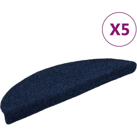 Maison Exclusive - Tappetini per scale autoadesivi 5 pz 56x17x3 cm blu navy (1/5)
