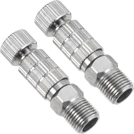 1/8 Adaptateurs de Connecteur pour Aérographe, 2Pcs Raccord Rapide pour Aérographe, Déconnexion Rapide pour Tuyau D'Aérographe, Argent (1/5)