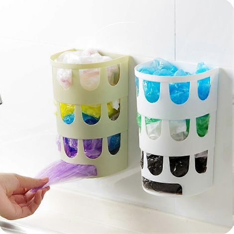 Distributeur de sacs poubelles mural, support de sacs compatible avec les sacs poubelles (1/4)