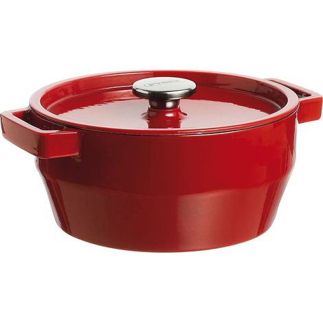 Pyrex SC5AC24 Slow Cook Casseruola in Ghisa Smaltata Rotonda con Coperchio 4 L Induzione forno fino a 280°C colore Rosso (1/4)