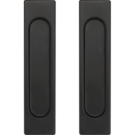 Poignée Porte Coulissante, Lot de 2 Poignées de Porte Coulissantes Autocollantes d'Aluminium Noir Sans Perforation, Poignée pour Portes de Balcon Portes Coulissantes Tiroir (1/5)
