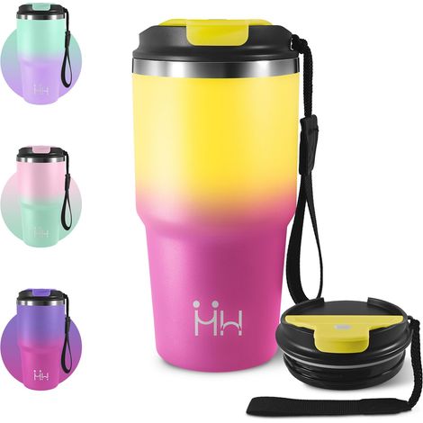 Mug Isotherme Cafe 600ml, Tasse à Café à Emporter, Tasse Isolante Hermétique à Vide avec Couvercle, sans BPA, Café Étanche Mug, Réutilisable, pour Café Chaud et Froid, Lait et Thé, Voyage, Course (1/5)