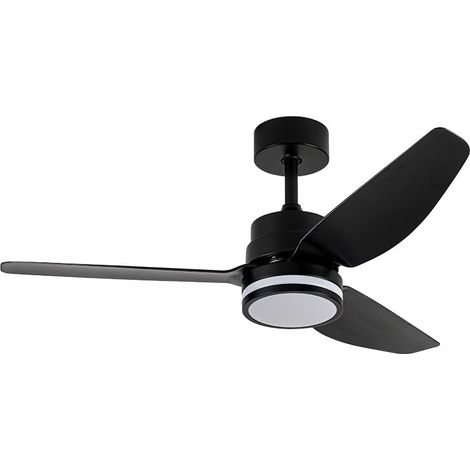 Ventilateur DC 20 W, 3 pales, 6 vitesses, 3000-4000-6500 K, 2350 lm, télécommande, mémoire et thermomètre, idéal pour climatisation et confort. (1/5)