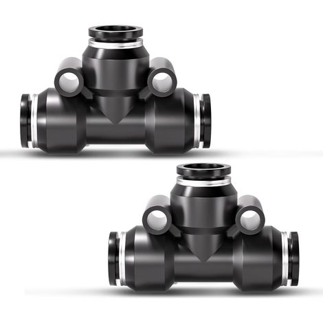 20 pièces Raccord pneumatique, Tee 8mm noir, Push Connect, Acier inoxydable, Outils automatiques (1/5)