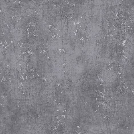 Papier peint gris foncé aspect usé pour cuisine Tapisserie moderne pour déco industriel Papier peint intissé gris rétro (1/4)