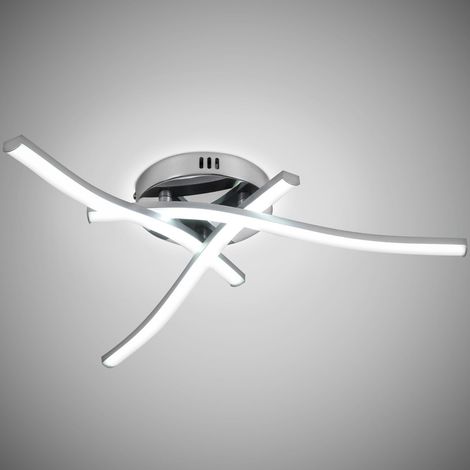 Plafonnier LED moderne, plafonnier ondulé à montage encastré 18 W, plafonnier design trifurqué pour chambre à coucher, couloir, cuisine, salon (1/5)