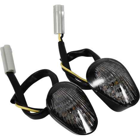 Clignotants LED ambre encastrables pour moto Yamaha YZF R1 R6 R6S, feu de signalisation fumé, paire (1/5)