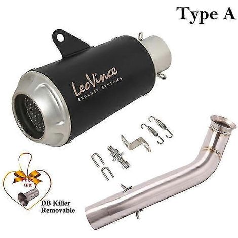 Système d'échappement pour moto, silencieux en fibre de carbone modifié, tube d'enlacement moyen Db Killer, pour Husqvarna Svartpilen Vitpilen 701 (Type A) (1/5)