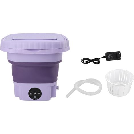 Machine à laver portable 11 L en ABS PP, mini-vidange automatique et pliable avec tuyau d'évacuation, idéale pour les voyages en camping-car (110-240 V, prise européenne).-AquaForge (1/5)