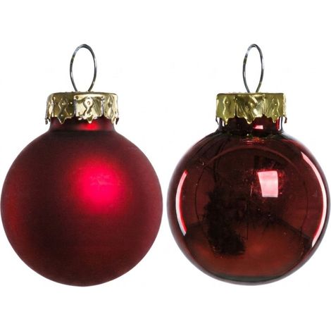 TrendLine Christbaumkugeln 24 Kugeln Ø 2,5 cm Glas Rot Weihnachtskugeln (1/3)