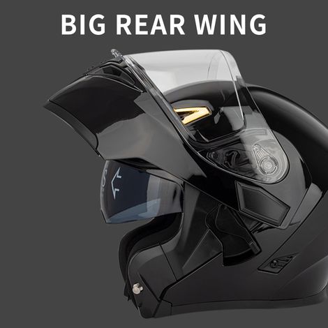 Casque de moto unisexe adulte Cool Rider équipement quatre saisons nouvelle moto de tourisme de rue double visière rabattable intégral lunettes de soleil intégrées respirant facile à mettre et à enlev (1/5)